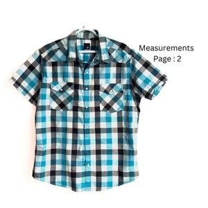 J. Ferrar Short Sleeve Shirt Sz: XL / Pearl Snap Pockets Western Prairie Dad